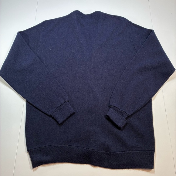 Vintage IZOD Lacoste Mens Cardigan Size XL Navy Blue Grandpa Orlon Acrylic - Picture 5 of 6